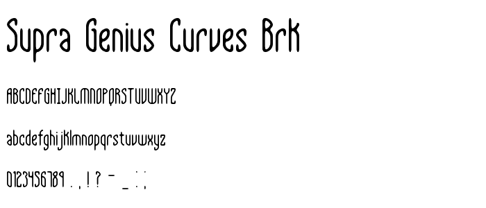 Supra Genius Curves BRK font